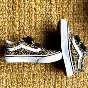 Vans cheetah print Velcro shoes size 12.5